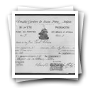 Pedido de passaporte de José Pinto Ribeiro